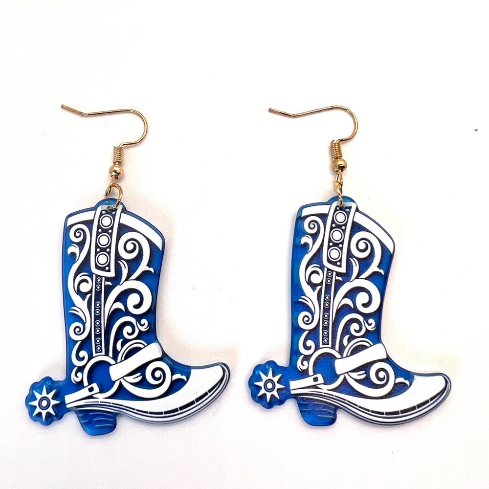 Cowboy Boot Earrings - Cowgirl Earrings - Texas Earrings - Shoe Earrings - Cute - Picture 2 of 11